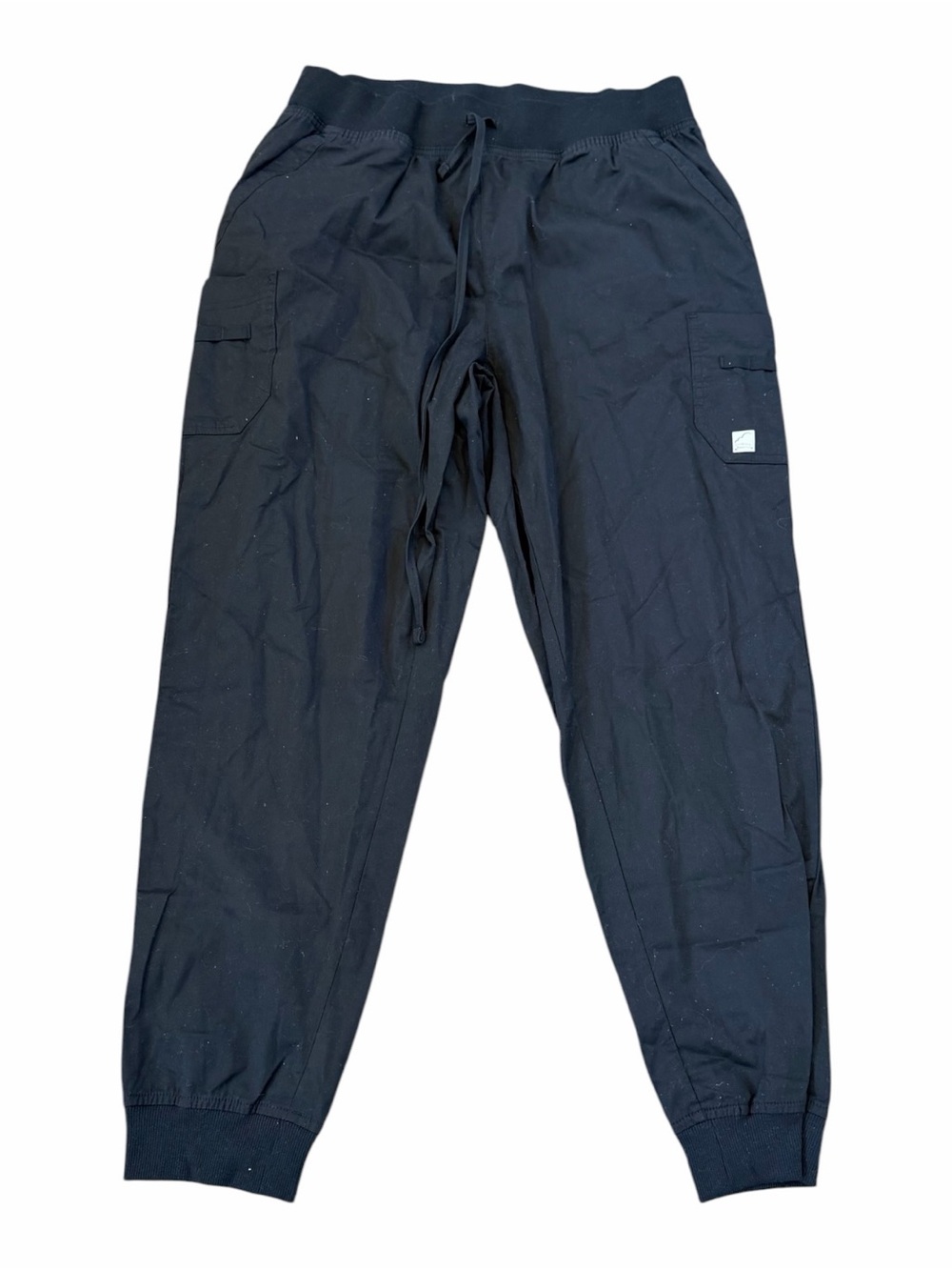 Butter-Soft Stretch Black Scrub Bottoms Joggers, Size Large